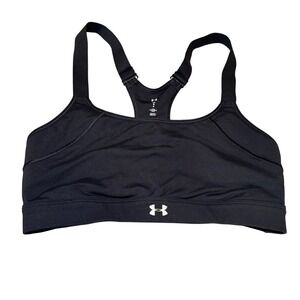 Under Armour Womens Size Large UA Reflect Mid Sports Bra Black Fitted Adjustable